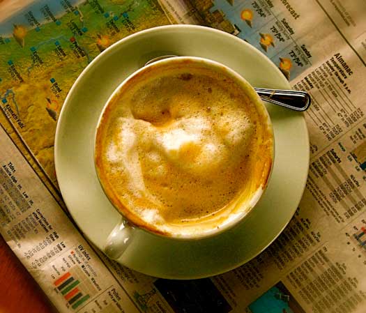 color photograph of a cappucino at breken kitchen